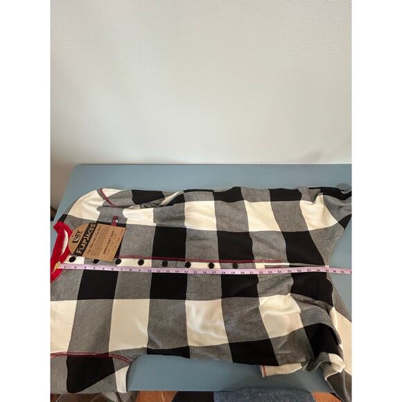Lazy One Flapjacks Onesie Long john unisex adult size M NWT plaid lounge sleep - Picture 10 of 10